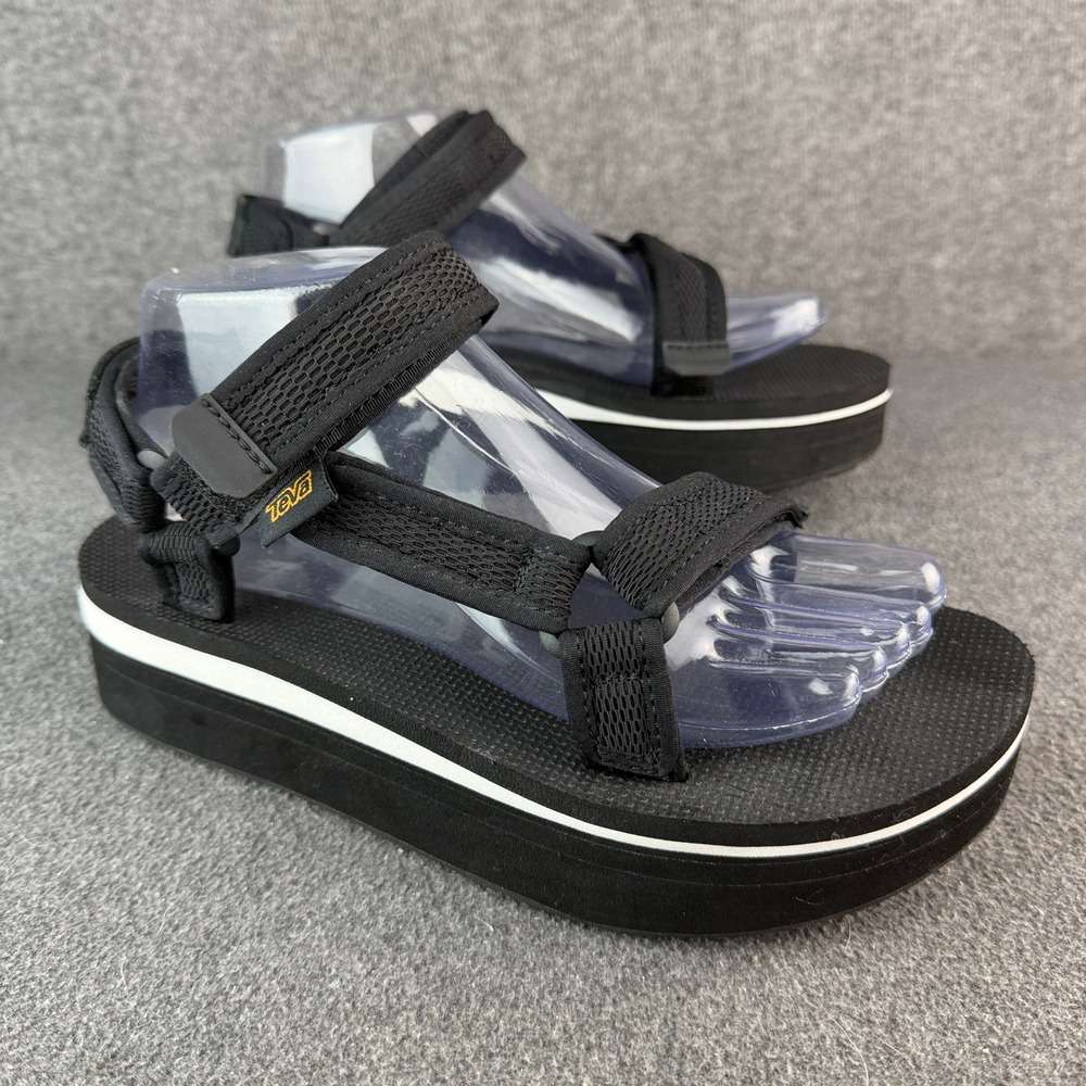 Teva Women Size 8 Flatform Universal‎ Mesh Platform Sandals Black